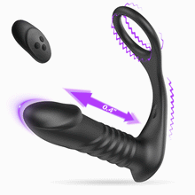 Load image into Gallery viewer, SALE Moore - 10 Thrilling Vibration 3 Thrusting Silicone Remote Control Cock Ring Anal Vibrator