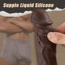 Load image into Gallery viewer, BBC LOVER-9.05 Inch Realistic 8 Thrusting Vibrating Heating Black Dildo with Remote Control