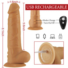 Load image into Gallery viewer, 7.87-Inch 7 Thrusting 1800r/Min Vibrating Heating-Nude G-Spot Realistic Dildo