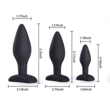 Load image into Gallery viewer, Pleasure Anal Training Silicone Classic Butt Plugs Set (3 Pieces)