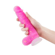 Load image into Gallery viewer, 8.7-Inch Pink Glitter Remote Control Vibrating Dildo