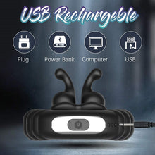 Load image into Gallery viewer, Vibrating Dual Penis Ring Dildo Vibrator Stretchy Adjustable Cock Ring Longer Harder Stronger Sex Toy for Men Prostate Massager