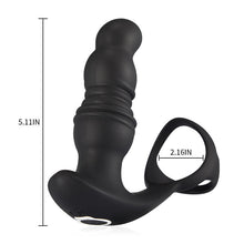 Load image into Gallery viewer, 2 in 1 3 Thrusting 7 Vibrations Anal Massager with Cock Ring