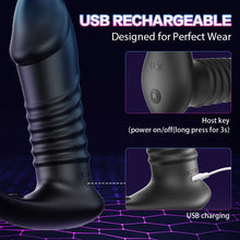 Load image into Gallery viewer, SALE Moore - 10 Thrilling Vibration 3 Thrusting Silicone Remote Control Cock Ring Anal Vibrator