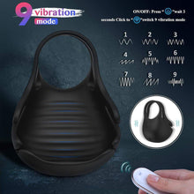 Load image into Gallery viewer, 9 Speed Vibrating Penis Ring With Testicles ——1.29 Inch