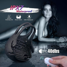 Load image into Gallery viewer, 9 Speed Vibrating Penis Ring With Testicles ——1.29 Inch