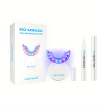 Load image into Gallery viewer, Teeth Whitening Kit, Rechargeable Home Use Wireless Teeth Whitening Kit With LED Blue Lights Accelerator, 3pcs Teeth Whitening Gel Pens, Natural  Effective Stain Cleaning At Home
