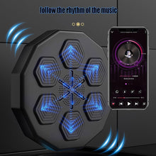 Load image into Gallery viewer, Smart Bluetooth Music Boxing Machine with 14oz Gloves, Wall Mounted Electronic Punching Pad for Adults &amp; Kids, Beat Sync Technology, Home Workout Fitness Trainer, Indoor Gym Boxing Equipment
