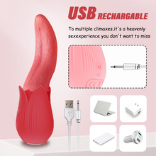 Load image into Gallery viewer, Upgraded Rose - 20 Frequency Tongue Licking Vibrator
