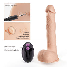 Load image into Gallery viewer, KING 10.24 Inch 5 Telescoping 7 Vibrating Swing Huge Dildo
