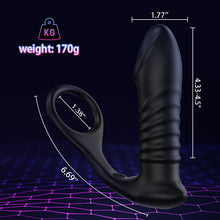 Load image into Gallery viewer, SALE Moore - 10 Thrilling Vibration 3 Thrusting Silicone Remote Control Cock Ring Anal Vibrator
