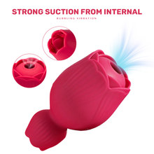 Load image into Gallery viewer, Rose Queen - 2In1 Tongue Vibrator ＆ Rose Clit Sucker
