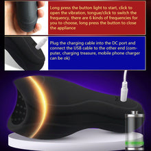 Load image into Gallery viewer, Male Vibrator 6 Modes Tongue Licking Glans Massager Endurance Traninig Adult Sex Toys for Men Masturbator Penis Head Stimulator
