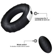 Load image into Gallery viewer, Vibrator Penis Ring Silicone Cock Rings Dick Vibrator Sex Toys for Men Remote Control 9 Speed Time Delay Male Penis Massage
