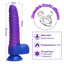 Load image into Gallery viewer, Absalom-Caterpillar 9-Inch Color-changing Intelligent Heating 3 Thrusting 5 Vibrating Dildo
