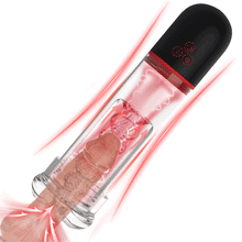 Load image into Gallery viewer, S-HANDE 9 Vibrating 9 Sucking Transparent Penis Enlargement Pump
