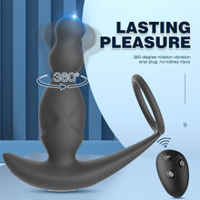 Load image into Gallery viewer, Remote control APP anal plug prostate massager lock sperm ring anal plug ring rotating vibration
